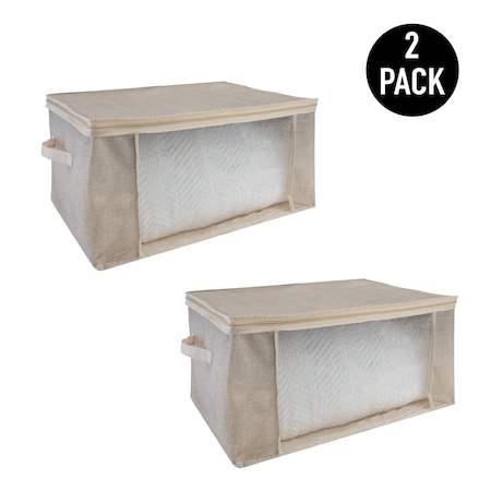 Simplify Blanket Storage Bag in Beige, 2PK 25425-2PK-FEJ